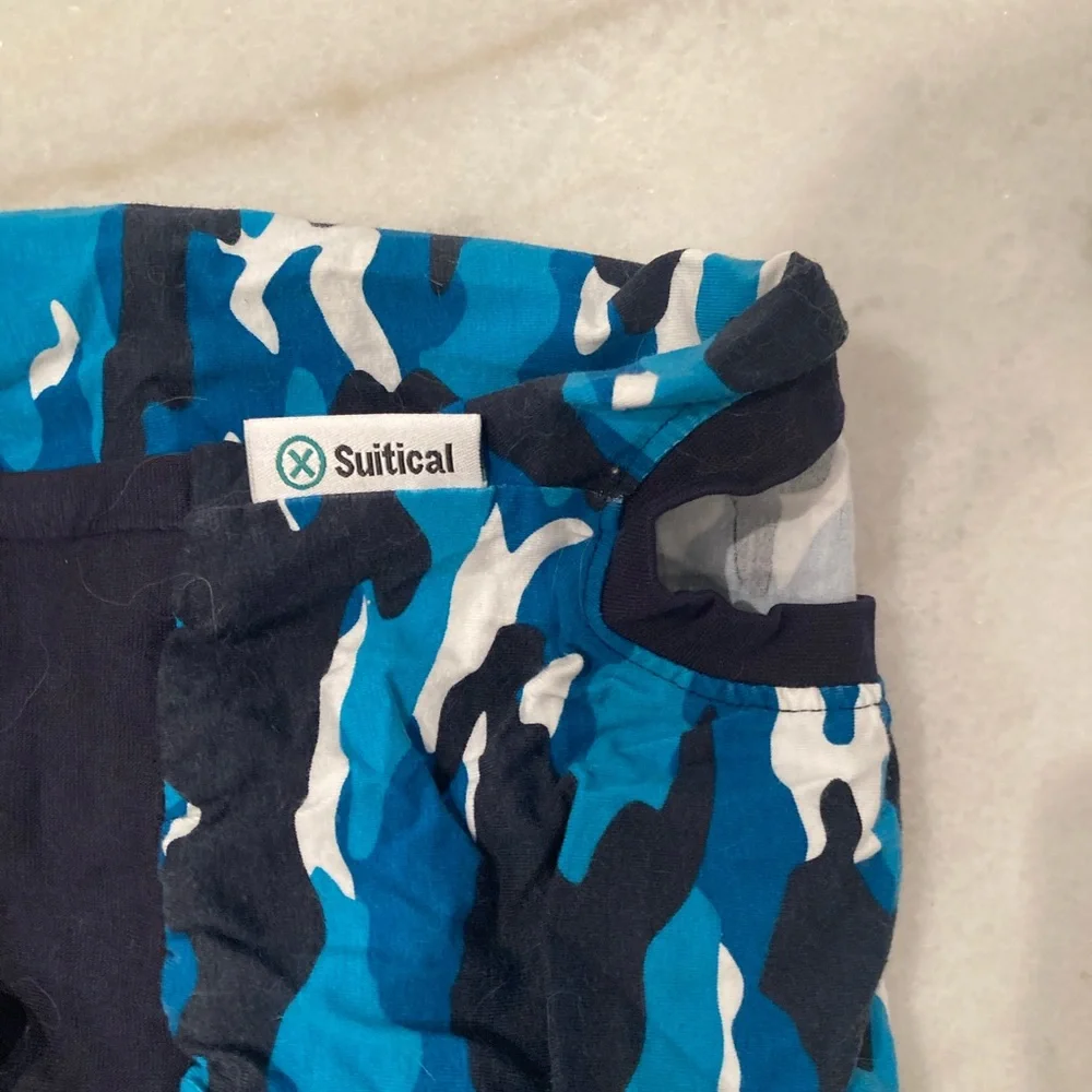 Dog Recovery Suit - Blue Camo - size small